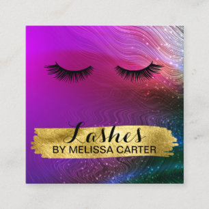 Bokeh Beauty Salon Makeup Artist Lash Extensions Quadratische Visitenkarte
