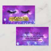 Bokeh Beauty Salon Makeup Artist Lash Extensions Visitenkarte (Vorne/Hinten)