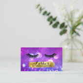 Bokeh Beauty Salon Makeup Artist Lash Extensions Visitenkarte (Stehend Vorderseite)