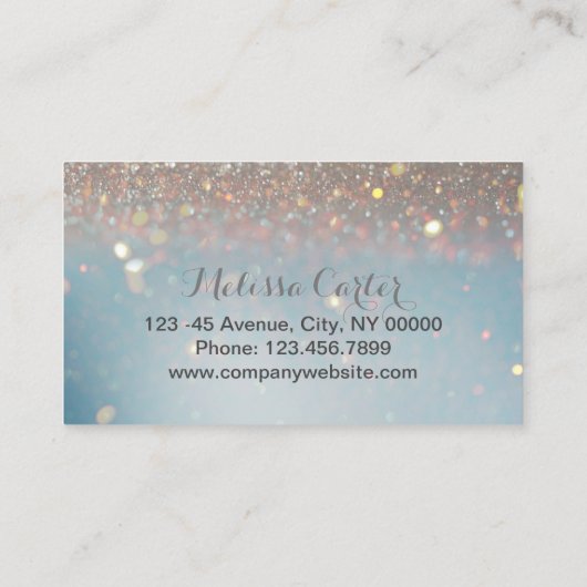 Bokeh Beauty Salon Makeup Artist Lash Extensions Visitenkarte (Rückseite)