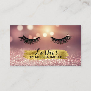 Bokeh Beauty Salon Makeup Artist Lash Extensions Visitenkarte