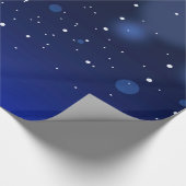 Bokeh blauer abstrakter Starry Himmel Geschenkpapier (Ecke)