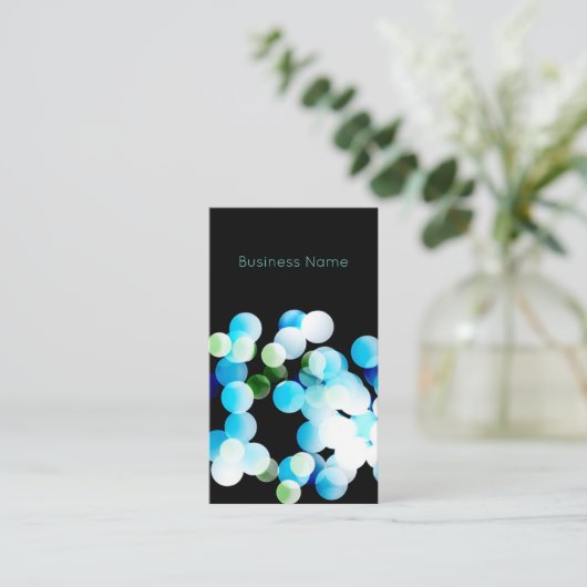 Bokeh Blue Elegante Moderne Visitenkarte (Stehend Vorderseite)