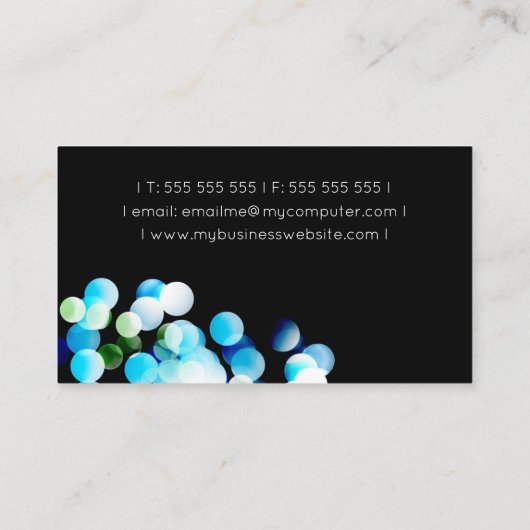 Bokeh Blue Elegante Moderne Visitenkarte (Rückseite)