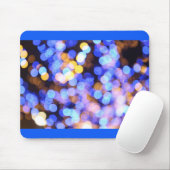 Bokeh Blue Gold Lights Modernes Geschenk Mousepad (Mit Mouse)