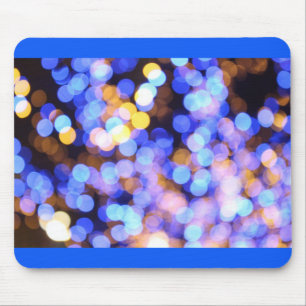 Bokeh Blue Gold Lights Modernes Geschenk Mousepad