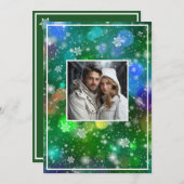 Bokeh Christmas Lights Snowflakes Foto Feiertagskarte (Vorne/Hinten)