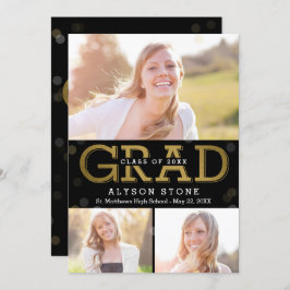 Bokeh Collage EDITABLE COLOR Abschluss Einladung