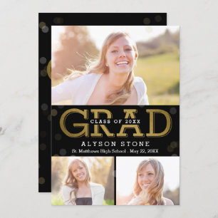 Bokeh Collage EDITABLE COLOR Abschluss Einladung