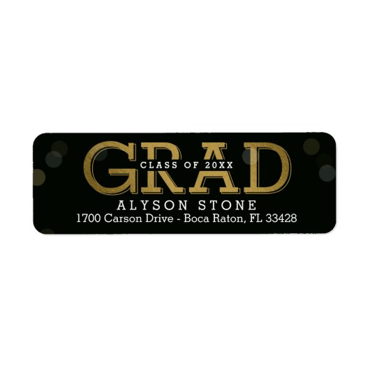 Bokeh Collage Editable Color Abschluss Label (Vorne)