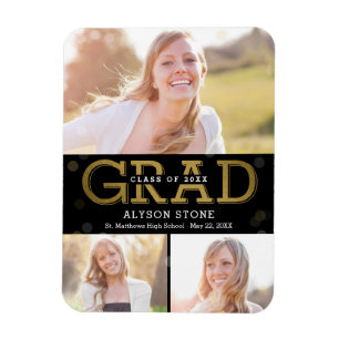 Bokeh Collage EDITABLE COLOR Abschluss Magnet