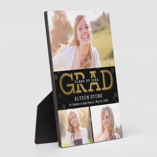 Bokeh Collage EDITABLE COLOR Abschluss Plaque Fotoplatte (Seite)