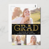 Bokeh Collage EDITABLE COLOR Abschluss Postkarte (Vorne/Hinten)