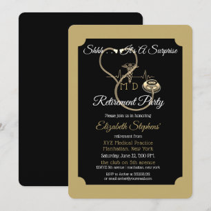 Bokeh Doctor Stethoscope Surprise Retirement Party Einladung