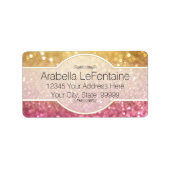 Bokeh Elegante Events Address Labels Glitzer Adressaufkleber (Vorne)