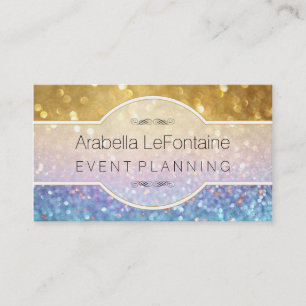 Bokeh Elegante Events Business Card Glitzer Visitenkarte