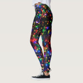 Bokeh farbenfrohe Lichter Festlicher Spaß Weihnach Leggings (Links)