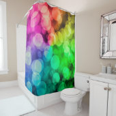 Bokeh farbiger Regenbogen-Hintergrund Duschvorhang (Beispiel)