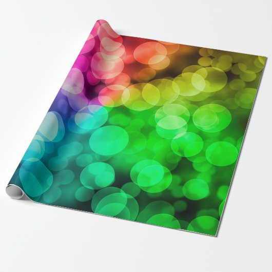 Bokeh farbiger Regenbogen-Hintergrund Geschenkpapier (Ungerollt)