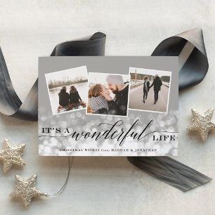 Bokeh Flare Holiday Foto Collage Card Feiertagskarte