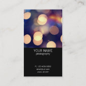 Bokeh Fotografie-Visitenkarten Visitenkarte (Rückseite)