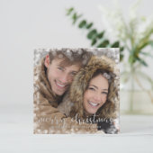 Bokeh Frame Frohe Weihnachten mit Foto (Stehend Vorderseite)