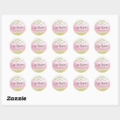 Bokeh Funkelnd Pink Gold Lip Balm Labels Runder Aufkleber (Blatt)