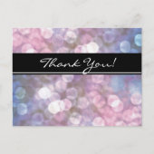 Bokeh funkelt Lichter trendy Veranstaltung danke Postkarte (Vorderseite)