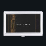 Bokeh Glam Alle Black & Gold Visitenkarten Inhaber Visitenkarten Dose<br><div class="desc">Bokeh Glam Alle Black & Gold Business Card Inhaber. Passen Sie den Text an oder verließ ihn leer.</div>