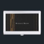 Bokeh Glam Alle Black & Gold Visitenkarten Inhaber Visitenkarten Dose<br><div class="desc">Bokeh Glam Alle Black & Gold Business Card Inhaber. Passen Sie den Text an oder verließ ihn leer.</div>