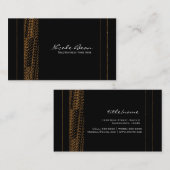 Bokeh Glam Black & Gold Chic Visitenkarten Visitenkarte (Vorne/Hinten)