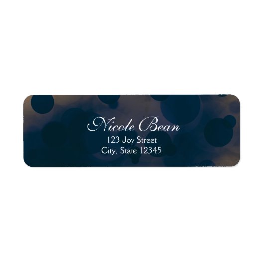 Bokeh Glam Blue & Gold Lights Adressmarken (Vorne)