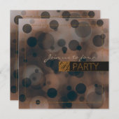 Bokeh Glam Brown Beige & Gold Party Einladungen (Vorne/Hinten)