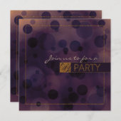 Bokeh Glam Lila & Gold Party Einladungen (Vorne/Hinten)