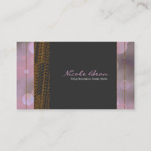 Bokeh Glam Rosa Grau & Gold Chic Visitenkarten Visitenkarte