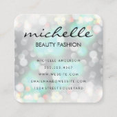 Bokeh-Glamour mit kursivem Text Quadratische Visitenkarte (Vorderseite)