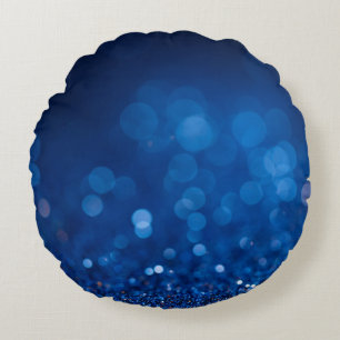 Bokeh-Glitzer: Hintergrund funkelnder Kreise. Rundes Kissen