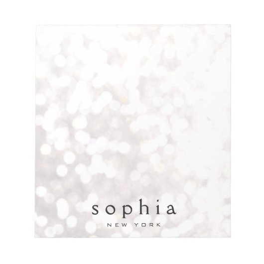 Bokeh-Glitzer Notizblock (Vorderseite)