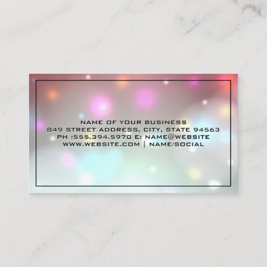Bokeh Glow | Magischer Hintergrund Visitenkarte (Rückseite)