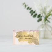 Bokeh Glow Tropfen | Goldfolie Visitenkarte (Stehend Vorderseite)