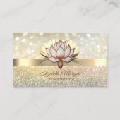 Bokeh Gold, Brown Lotus Blume Yoga Instructor Visitenkarte (Vorderseite)