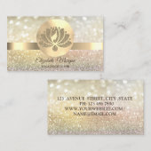 Bokeh Gold, Lotus Blume Yoga Instructor Visitenkarte (Vorne/Hinten)