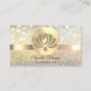 Bokeh Gold, Lotus Blume Yoga Instructor Visitenkarte