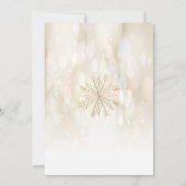 Bokeh Gold Schneeflocken Weihnachts-Party Einladung (Rückseite)
