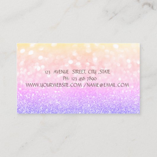 Bokeh Gold Stripe Lotus Blume Yoga Instructor Visitenkarte (Rückseite)