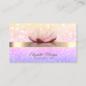 Bokeh Gold Stripe Lotus Blume Yoga Instructor Visitenkarte (Vorderseite)