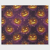 Bokeh Halloween | Leuchtender Jack-O’ Lantern (2) Geschenkpapier (Flach)