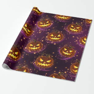 Bokeh Halloween Leuchtender Jack-O’ Lantern (2) Geschenkpapier