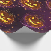 Bokeh Halloween | Leuchtender Jack-O’ Lantern (2) Geschenkpapier (Ecke)