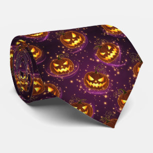 Bokeh Halloween   Leuchtender Jack-O’ Lantern (2) Krawatte